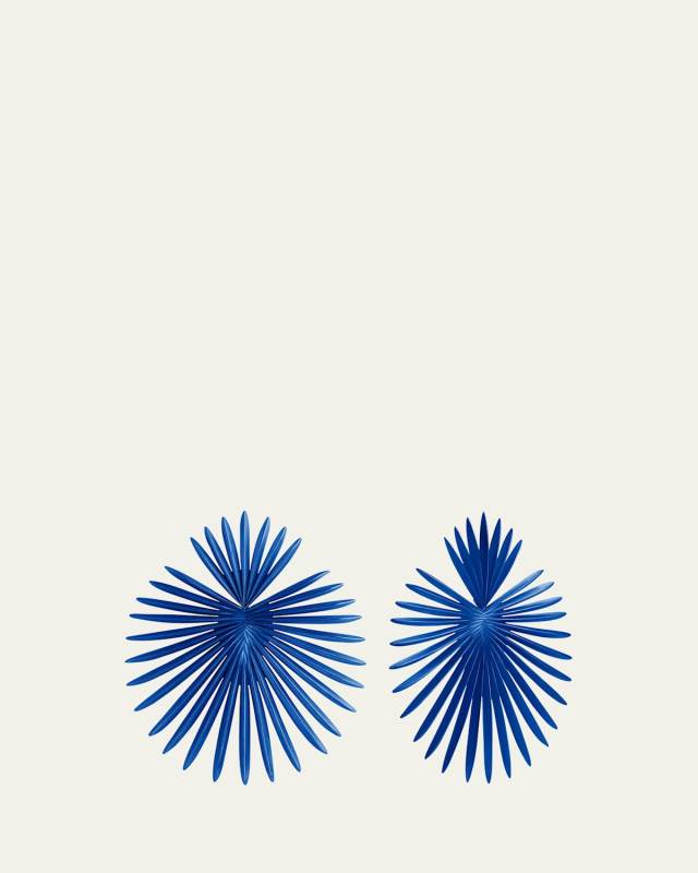 Medium Palma Blue Titanium Earrings